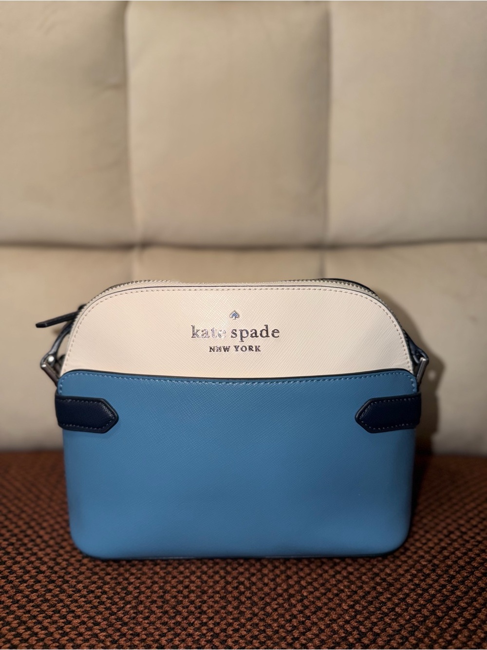 kate spade Two-Tone Cream and Blue Crossbody Bag